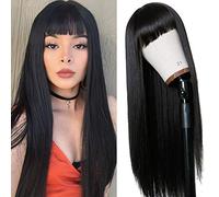 Vanmast Peluca de Pelo Humano Straight con Flequillo 100% Cabello Humano Brasileño 150% Densidad Glueless Wig Human Hair With Bangs para Mujer 16 Pulgadas Straight Human Hair Wigs With Bangs