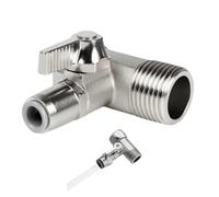 Vanne D'arrêt Adaptateur En T 3/8 X 3/8 X 1/4 | Vanne d’arrêt Chromée avec Joint en Caoutchouc pour Raccordement de 2 Appareils, Robinet WC, Arrosage Jardin, Bateaux et Camping-cars