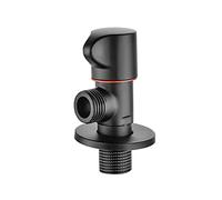 Vanne pour Robinet de Salle de Bain, évier de Salle de Bain Valve de Fermeture 1/2, vanne d'angle en Laiton, Robinet de Salle de Bain, soupape d'eau des Toilettes, pour Les Toilettes, Noir A