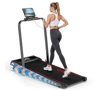 Vannect Cinta de Correr Plegable, 9% Inclinación Cinta de Andar con Dual Pantalla LED, 2.75 HP Walking Pad con Control Remoto Magnético, 12KM/H, App & Bluetooth, Capacidad 150Kg