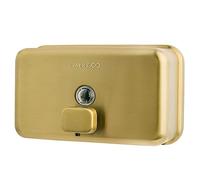 VANNSOO Dispensador de jabón de Manos montado en la Pared, 1200 ml, dispensador de jabón líquido Comercial de Acero Inoxidable para Montaje en Pared (Dorado Horizontal)