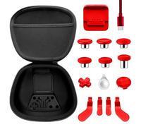 Vanpark Paquete completo de componentes para Xbox Elite Controller Series 2 Core, los accesorios incluyen 1 funda de transporte, 1 base de carga y cable, 6 joysticks de metal, 4 palas, 2 almohadillas