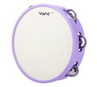 VANPHY Panderetas para principiantes, tambor de pandereta de mano de 8 pulgadas de metal de percusión, instrumentos musicales para acompañamientos y decoraciones navideñas (morado)