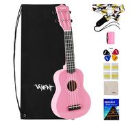VANPHY Ukelele soprano para niños principiantes con bolsa de concierto de 21 pulgadas, ukelele soprano hawaiano para principiantes, ukelele soprano hawaiano, para adultos, tilo de 21 pulgadas, con