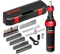 VANPO Destornillador Dinamométrico, 1-6Nm, 0.1Nm Juego de Brocas de Destornillador Dinamométrico, 1/4" Llave Dinamométrica con Mango en T, Puntas Planas, Hexagonales, Torx y Phillips para Bicicletas