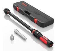 VANPO Llave Dinamométrica 1/2'', 60-400 NM Llave dinamometrica Set con Barra de Extensión de 125cm, 1/2"-3/8" Adaptador para Coche & SUV,Cabezal Reversible de 72T, Longitud 56 cm,Mango Ergonómic