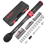VANPO Llave Dinamométrica 1/4", 1-25Nm Llave de Torque, Precisión ±3%, 49 Piezas Juego Llaves Vaso con 75mm Barra de Extensión, Vasos, 1/4"-3/8" Adaptador, Bits Adapter para Bicicleta, Moto