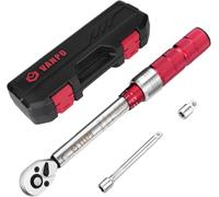 VANPO Llave Dinamométrica 1/4", Llave de Torque 3-25 Nm, Alta Precisión de ±3% con Cabezal Reversible de 72T, Barra de Extensión de 10cm, 3/8" Adaptador para Bicicleta de Carretera y Montaña, Moto