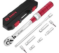 VANPO Llave Dinamométrica 3/8'', 5-60 Nm Llave de Torque, Precisión ±3%, 9 Piezas Juego Llaves Vaso con Extensión, Junta Universal, Magnética Vasos de Bujía, Bits, para Bicicleta, Moto, Coche