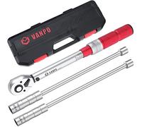 VANPO Llave Dinamométrica 3/8'', 5-60Nm Llave de Torque, Alta Precisión ±3% | 72 Dientes Reparación Juego con 30cm Extendida Magnética Vasos de Bujía 14/16mm para Sustituir Bujías Coche y Moto
