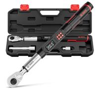 VANPO Llave Dinamometrica Digital 1/2", 10-200 NM Electronica Llave Dinamometrica con Pantalla LCD, 4 Unidades, Aviso Sonoro y Vibratorio, Trinquete Reversible ±2% para Coche & Moto