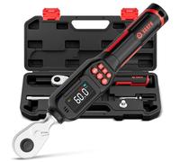 VANPO Llave Dinamometrica Digital 1/4", 3-60 NM Electronica Llave Dinamometrica con Pantalla LCD, 4 Unidades, Alarma Sonora y Color, Trinquete Reversible ±2% para Bicicleta y Moto