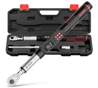 VANPO Llave Dinamometrica Digital 3/8", 6.8-135 NM Electronica Llave Dinamometrica con Pantalla LCD, 4 Unidades, Aviso Sonoro y Vibratorio, Trinquete Reversible ±2% para Coche Moto & Bicicleta