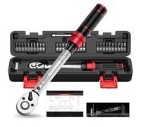 VANPO Llave Dinamométrica para Bicicleta, Moto, 1/4", 1-25NM, 32 Piezas Pequeña Llave Dinamométrica Set xtensión, Adaptador, Torx, Phillips, Ranurado, Hexagonal, Pozidriv Bits, Precisión ±3%