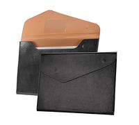 VANRA 1 carpeta de archivo de piel sintética expandible para documentos de tamaño A4 con cierre magnético invisible, color negro