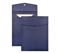 VANRA 1 Pieza Carpeta de Archivo de Cuero de PU Bolsa Vertical para Documentos A4 Funda de Cuero Impermeable Portafolio Organizador de Archivos para Tamaño Carta con Cierre de Botón Magnético (Azul)