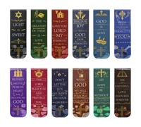VANRA 24 piezas de separadores de libros magnéticos con versículos de la Biblia con escritura completa, clips de lectura cristianos inspiradores con versículos bíblicos, imanes para marcar páginas