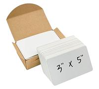 VANRA 300 tarjetas de índice en blanco de 3 x 5 pulgadas, tarjetas de notas gruesas de cartulina de 110 libras, tarjetas de estudio sin rayas para aprendizaje escolar, oficina (blanco, paquete de 300