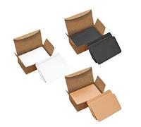 VANRA 300 tarjetas de papel de estraza en blanco, tarjetas de mensaje, tarjetas de memoria, tarjetas frescas con caja para aprender, estudiar, bricolaje (blanco/negro/carft)