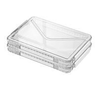 VANRA Caja de almacenamiento de archivos transparente con tapas de cierre, organizador de proyectos, apilable, sistema de archivos apilables, de plástico, para oficina, revistas, suministros