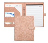 VANRA Carpeta de piel sintética para entrevistas y currículum vitae con bloc de notas, organizador de documentos, tarjetero, bloc de notas de tamaño carta, organizador para negocios, escuela, oficina