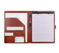 VANRA Carpeta portapapeles de piel, organizador de entrevistas, carpeta para currículum vitae para papeles, documentos legales, tamaño A4, bloc de escritura, bloc de notas, tableros de clip con