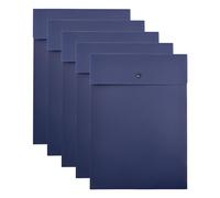 VANRA - Carpetas verticales de archivo de plástico, fundas para documentos de proyectos con cierre de botón a presión, tamaño A4 o carta paquete de 5, azul marino