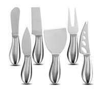 VANRA Juego de 6 Cuchillos de Queso Mini Cuchillos de Queso de Acero Inoxidable con Esparcidor de Mantequilla y Tenedor para Tablas de Embutidos y Platos de Queso