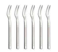VANRA Juego de 6 tenedores pequeños de ensalada de acero inoxidable para aperitivos, postres, cócteles, degustación de frutas, juego de cubiertos plateados de 5.3 pulgadas