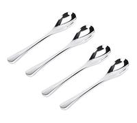 VANRA Juego de cubiertos de 4 piezas de 5.3 pulgadas, acero inoxidable 18/10 cuchara cóctel, cuchara de café, cuchara de servir aperitivos 4 teaspoons plata