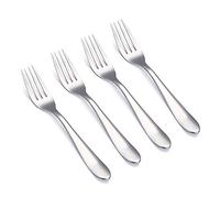 VANRA Juego de tenedores para niños de 4 piezas, acero inoxidable, tenedores de cena para niños, juego de cubiertos de plata de 14,5 cm (4 tenedores)