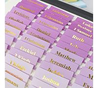 VANRA Tablillas bíblicas para mujeres, material para llevar un diario bíblico, 96 tablillas en total, para estudiar el Antiguo y el Nuevo Testamento, con tablillas bíblicas plastificadas en blanco