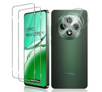 Vanrain Protector de Pantalla para OPPO Reno 12 FS (4G/5G)/OPPO Reno 12 F (4G/5G), 2+2 Piezas Cristal Templado y Protector de Lente de Cámara, Vidrio Templado 9H Dureza Alta Definición Sin Burbujas