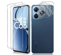 Vanrain Protector de Pantalla para Realme C63/Realme C61, 2+2 Piezas Cristal Templado y Protector de Lente de Cámara, Vidrio Templado 9H Dureza Alta Definición Sin Burbujas