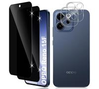 Vanrain Protector de Pantalla Privacidad para OPPO Reno 15 F 5G/Reno 15 FS 5G, 2+2 Piezas Antiespia Cristal Templado y Protector de Lente de Cámara, Dureza 9H Anti-Arañazo Sin Burbujas
