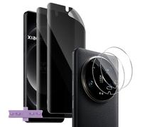 Vanrain Protector de Pantalla Privacidad para Xiaomi 14 Ultra, 2+2 Pieza Hidrogel Antiespia Película y Protector de Lente de Cámara Cristal Templado