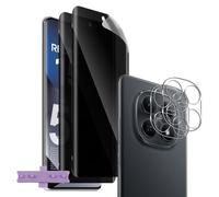 Vanrain Protector de Pantalla Privacidad para Xiaomi Redmi Note 15 5G/POCO M8 5G, 2+2 Pieza Hidrogel Antiespia Película y Protector de Lente de Cámara Cristal Templado