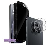 Vanrain Protector de Pantalla Privacidad para Xiaomi Redmi Note 15 Pro 5G, 2+2 Pieza Hidrogel Antiespia Película y Protector de Lente de Cámara Cristal Templado