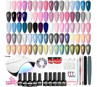 VANREESA 20 Colores Uñas Semipermanentes Kit Completo, Kit Uñas Semipermanentes con Base Top Coat Lampara UV y Herramientas Manicura, Colores Moda & Dinámicos - Pintauñas Gel Regalo para Mujeres