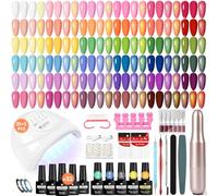 VANREESA 35 Colores Kit Uñas Semipermanentes, Uñas Semipermanentes Kit Completo con Base Top Coat Lampara UV 48W, Taladro Eléctrico Profesional y Herramientas Manicura, Regalo para Mujeres