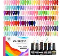 VANREESA 60 Piezas Esmaltes Semipermanentes para Uñas, 55 Colores Rose Jaune Orange Bleu Violet Esmaltes Semipermanente Colección Bonbons con Base Top Coat, Pintauñas Semipermanentes Nail Art Regalo