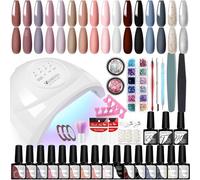 VANREESA Kit Uñas Semipermanentes 16 Colores con Lámpara U V 48W Uñas Semipermanentes Kit Completo con Mate Top Base Coat Set Manicura Regalos para Mujeres
