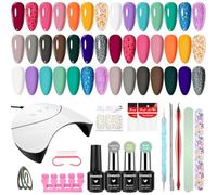VANREESA Uñas Semipermanentes Kit Completo, Kit Manicura Semipermanente 21 Colores Pintauñas Semipermanentes con 36W U V/LED Lámpara, Kit Esmalte Semipermanente Regalos para Señoras