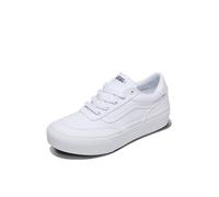 Vans Brooklyn LS Platform- Tenis para Mujer, Lona Blanca y Blanca, 38.5 EU