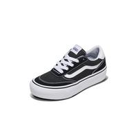 Vans Brooklyn LS Platform, Zapatillas Mujer, Lona de Ante Negro Blanco, 40.5 EU