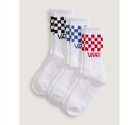 Vans - Calcetines altos Classic Check (3 pares), Blanco, Talla: XL (48-51 )
