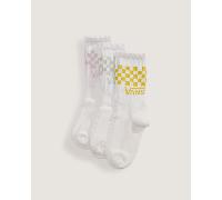 Vans - Calcetines altos Classic Check (3 pares), Blanco, Talla: XS (31-34)