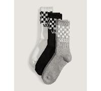 Vans - Calcetines altos Classic Check (3 pares), Negro, Talla: L (42.5-47 )