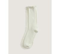Vans - Calcetines altos de punto calado, Hombre, Blanco, Talla: S (34.5-38 )