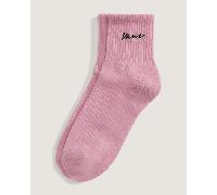 Vans - Calcetines de media caña Classic Script (1 par), Hombre, Rosa, Talla: M (38.5-42 )